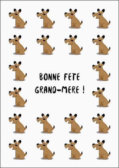 Cartes postales Fête des grand-mères : Petits chiens