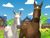 Jeu gratuit en ligne sur les animaux - Horse Family Animal Simulator 3D - Simulateur de Cheval 3D