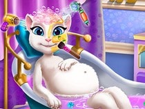 Jeu gratuit en ligne sur les animaux - Pregnant Kitty Spa - Spa pour Chatte enceinte